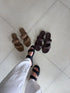 Summer Double Straps Slid-On Sandals